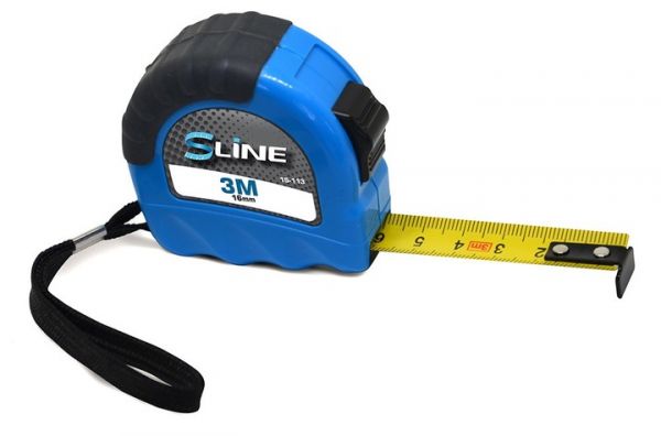 Рулетка з фіксатором S-Line 16мм х 3м