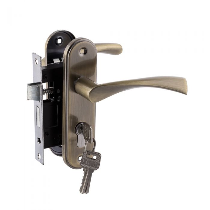 Ручка дверна міжкімнатна 50 мм з циліндром FZB Зелена бронза 15-68