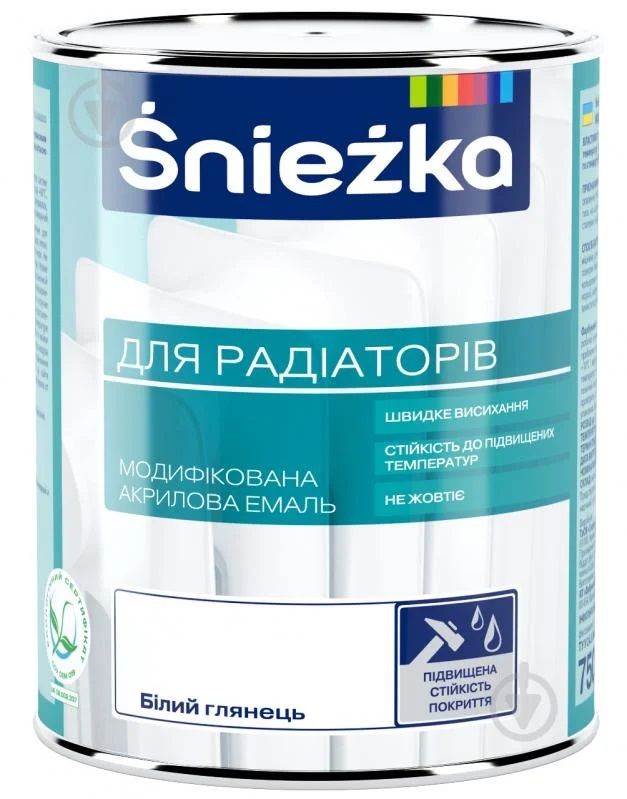 Фарба акрилова радіаторна СНЕЖКА 0,75 л