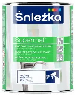Фарба акрилова Supermal біла гл СНЕЖКА 0,8 л