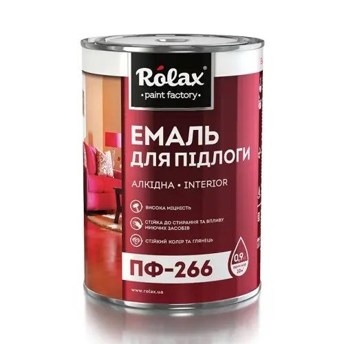 Фарба ПФ- 266 Жевто-коричнева 0,9 кг РОЛАКС