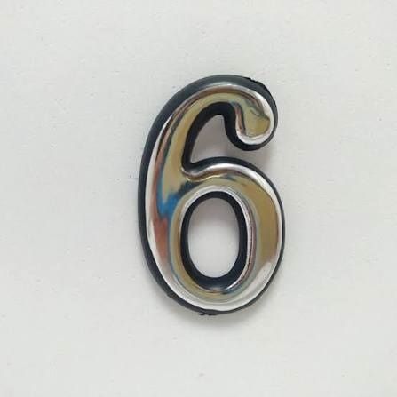 Цифра №6  пластикова 50х20 мм