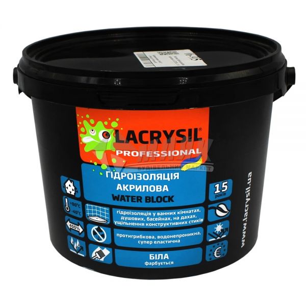 Мастіка гідроізоляційна акрилова LACRYSIL 3кг