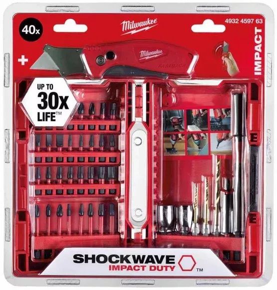 Набір біт та свердл ShW + Ніж 40 pcs Milwaukee