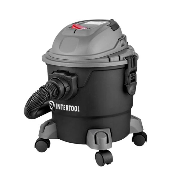 Пилосос будівельний 1.0 кВт  пластиковий бак 15 л INTERTOOL DT- 1015