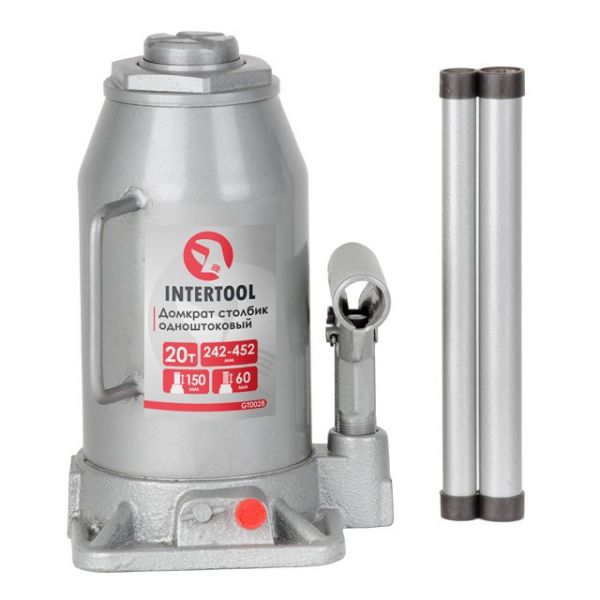 Домкрат стовбчиком одноштоковий 20 т INTERTOOL GT- 0028