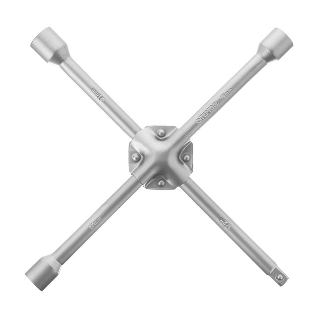 Ключ балонний хрестовий укріплений 14" 355мм 16мм, 17, 19, 21 D=16 мм INTERTOOL HT- 1604