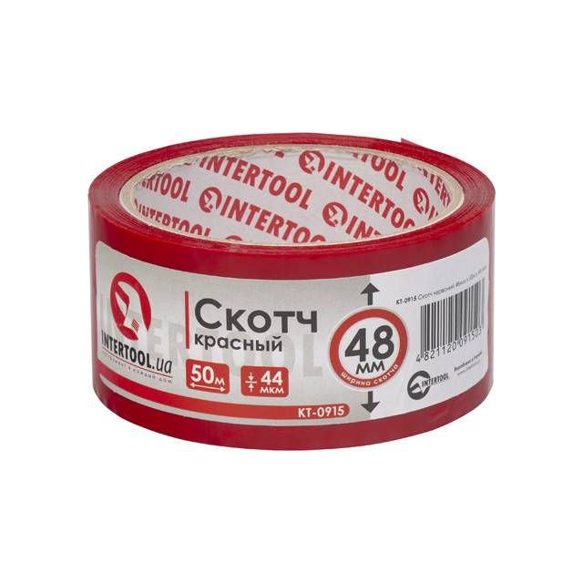 Скотч пакувальний червоний 48мм * 50м INTERTOOL KT- 0915