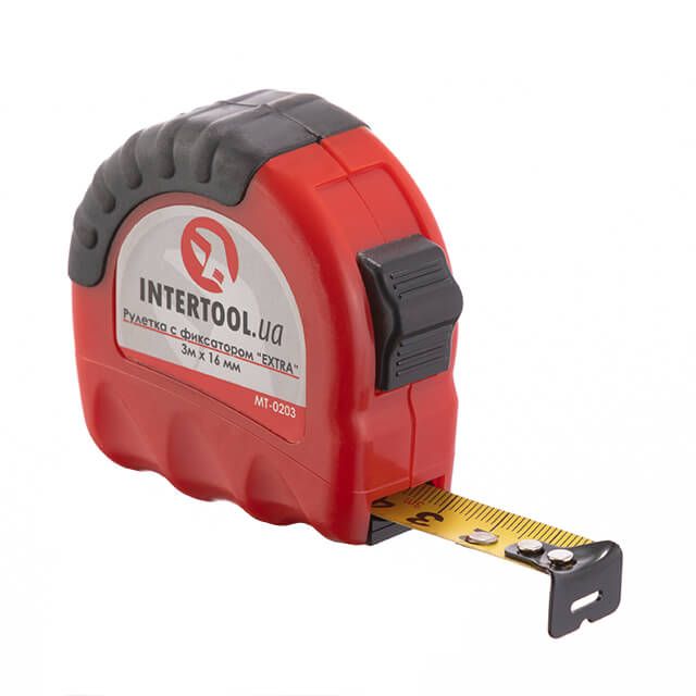 Рулетка з фіксатором 3м х 16мм Intertool МТ- 0203