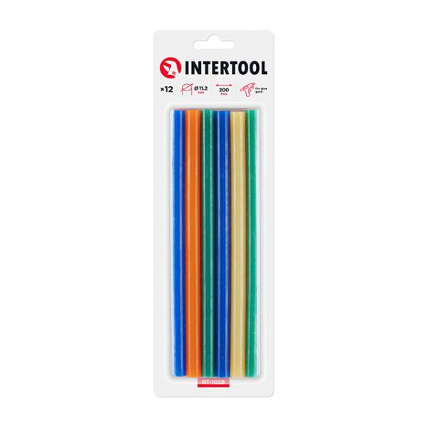 Стрижні клейові кольорові 12 мм INTERTOOL  RT- 1028