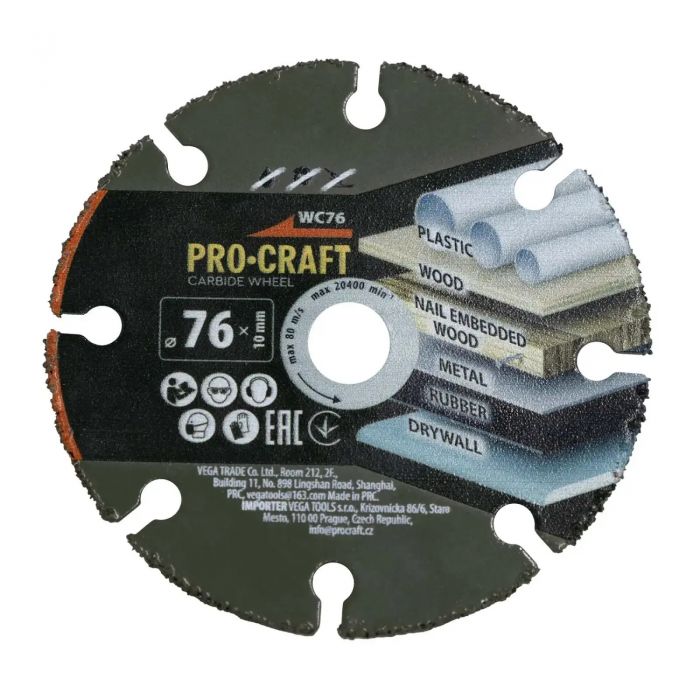 Круг відрізний твердосплавний Procraft WC 76  x 10 мм