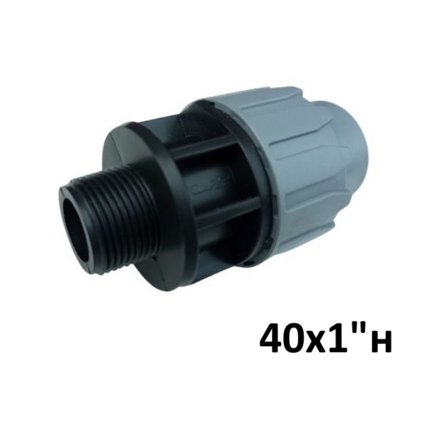 Муфта зажимная d 40 х1 (Н)Черная   для воды   для полива