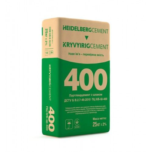 Цемент фасований Кривий Ріг ПЦ400 25 кг